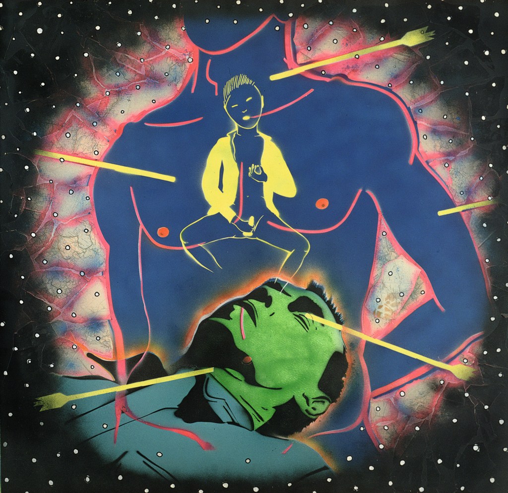 David Wojnarowicz (American, 1954-1992) 'Peter Hujar Dreaming-Yukio Mishima: Saint Sebastian' 1982 from the exhibition 'David Wojnarowicz: History Keeps Me Awake' at the Whitney Museum of American Art, New York, July - Sept, 2018