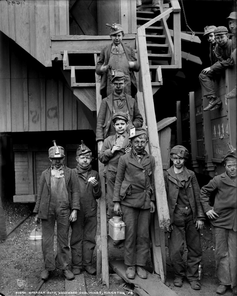 Lewis Hine (American, 1874-1940) 'Breaker boys of the Woodward Coal Mines, Kingston, Pa.' c. 1911