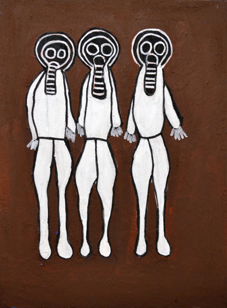 Jonathan Kumintjarra Brown (Australian, 1960-1997) 'Frogmen' 1996