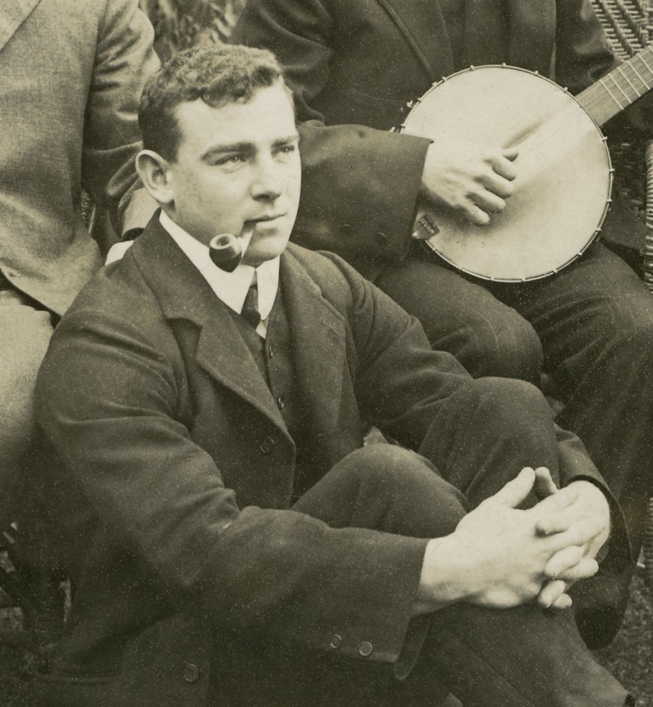 Anonymous photographer. 'Banjo playing in the garden, Broken Hill, far west of outback New South Wales' c. 1910-1920 (detail)