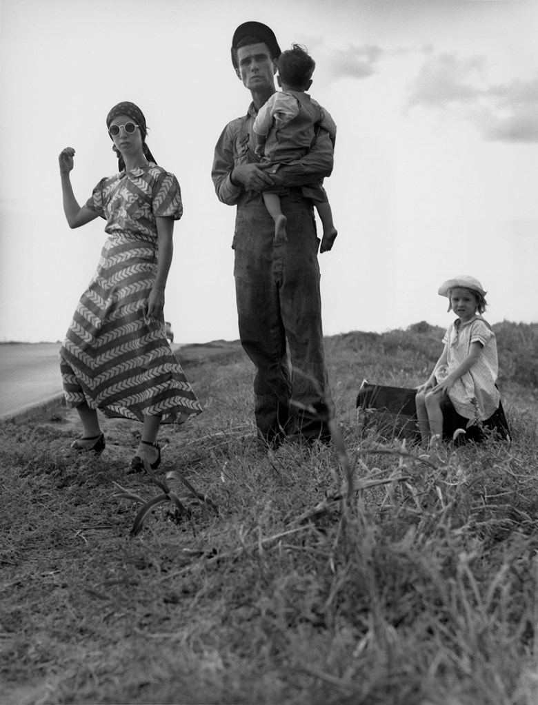 Dorothea Lange (American, 1895-1966) 'Family on the road, Oklahoma' 1938