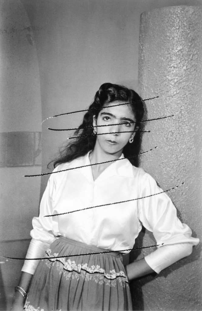 Akram Zaatari (Lebanese, b. 1966) 'Damaged Negatives: Scratched Portrait of an anonymous woman' 2012 Akram Zaatari (Lebanese, b. 1966) 'Damaged Negatives: Scratched Portrait of an anonymous woman' 2012 Akram Zaatari (Lebanese, b. 1966)