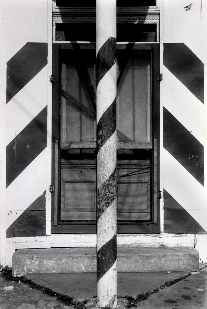 Ralston Crawford (American, 1906-1978) 'Door with Striped Pole and Striped Wall, New Orleans' 1967