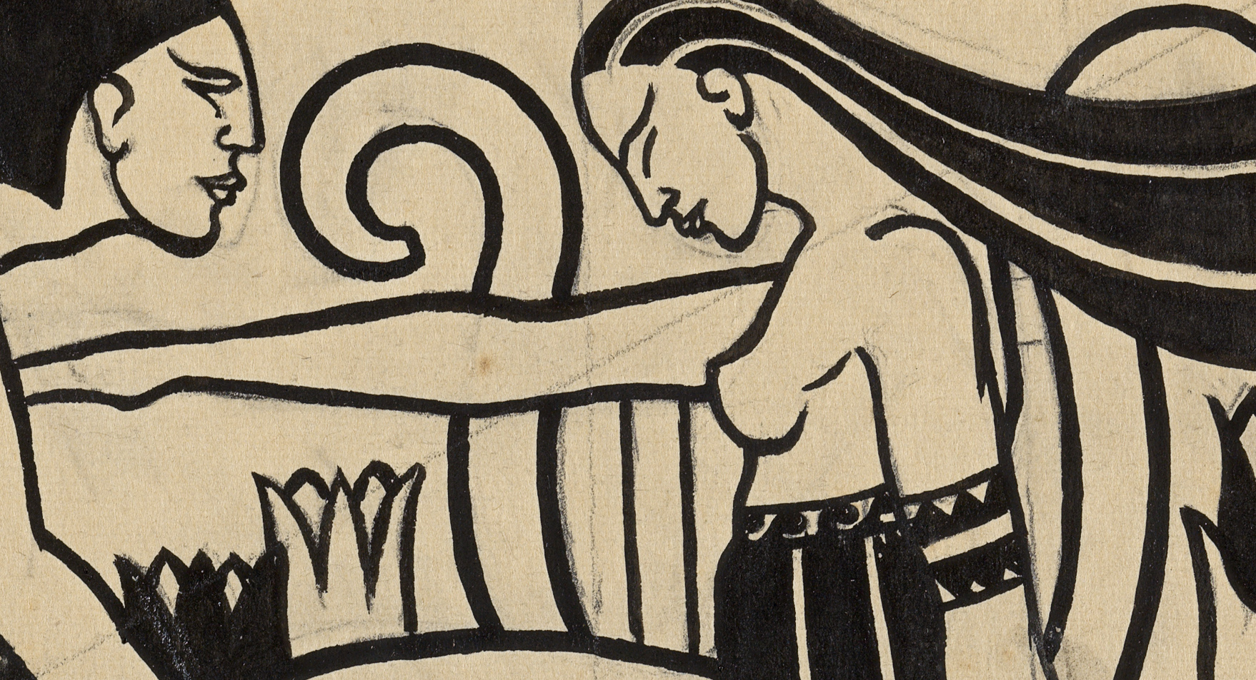 Klytie Pate (Australian, 1912-2010) 'Youth and girl' c. 1936 (detail) Klytie Pate (Australian, 1912-2010) 'Youth and girl' c. 1936 (detail)