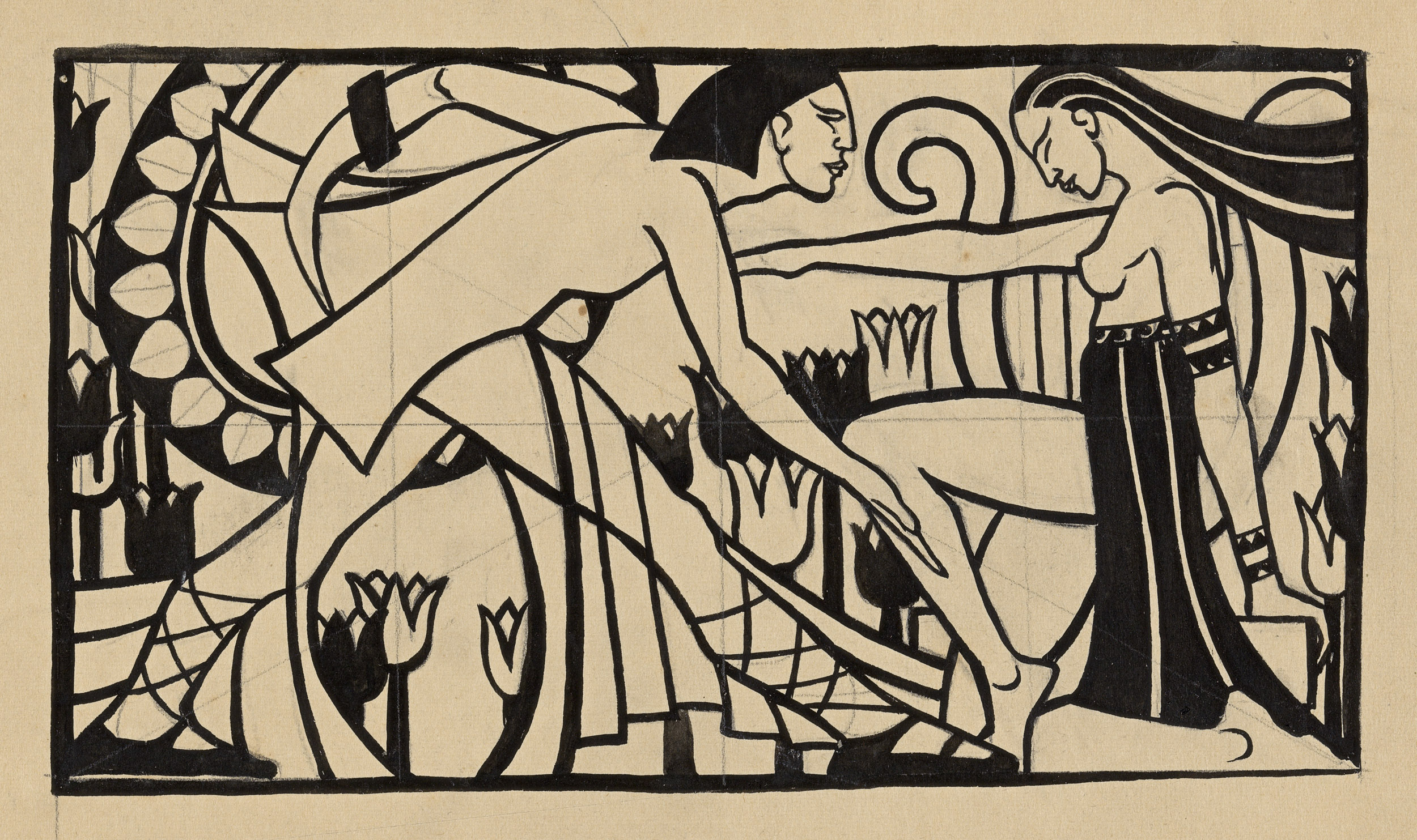 Klytie Pate (Australian, 1912-2010) 'Youth and girl' c. 1936 Klytie Pate (Australian, 1912-2010) 'Youth and girl' c. 1936