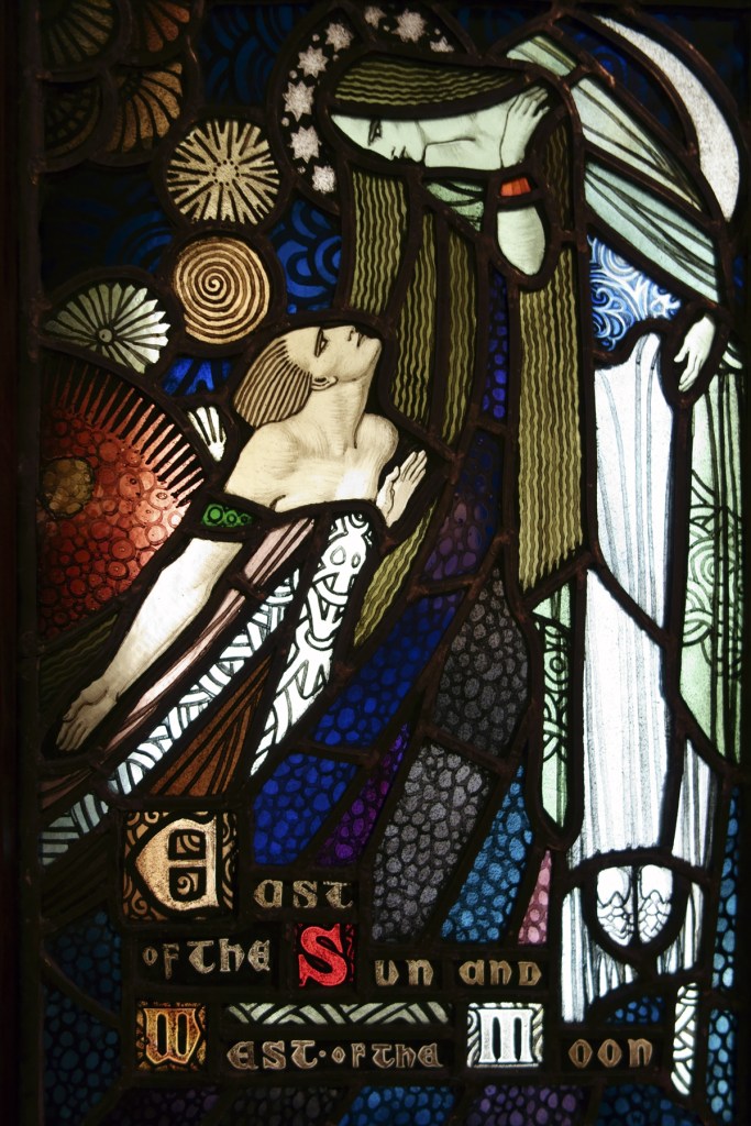 Installation view of the exhibition 'Daughters of the Sun' showing the work 'East of the Sun and West of the Moon' by Christian Waller, c. 1940 (detail) Installation view of the exhibition 'Daughters of the Sun' showing the work 'East of the Sun and West of the Moon' by Christian Waller, c. 1940 (detail)