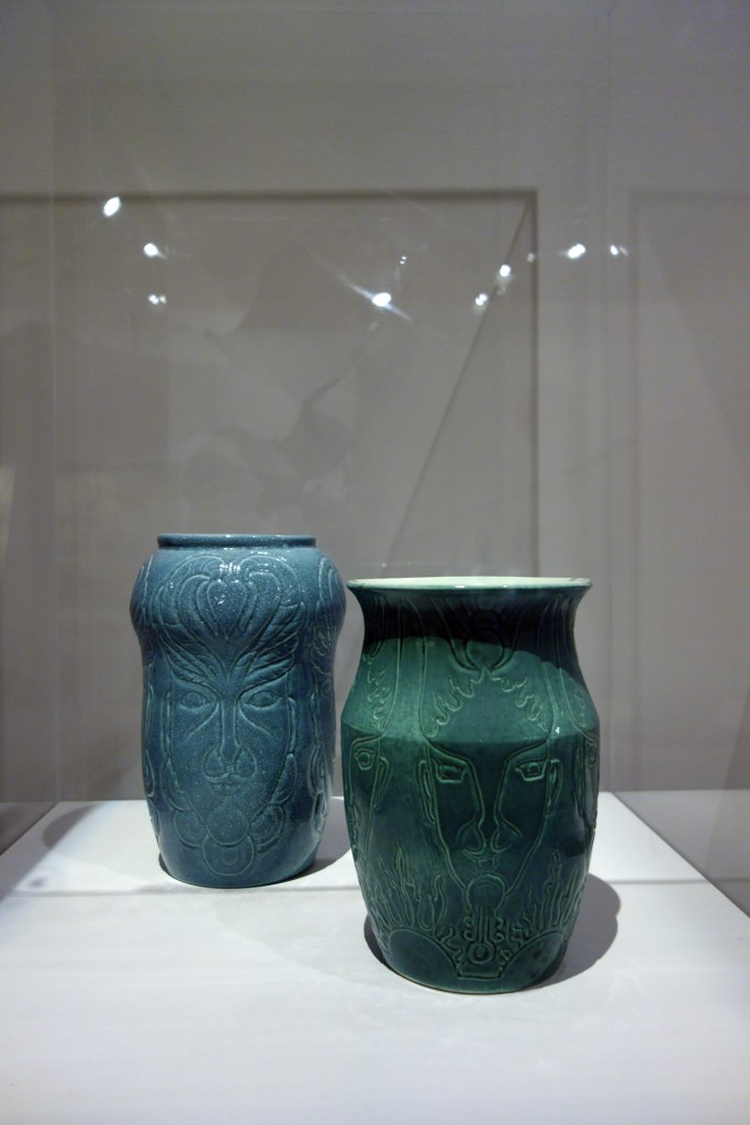 Installation view of the exhibition 'Daughters of the Sun' showing the ceramics of Klytie Pate Installation view of the exhibition 'Daughters of the Sun' showing the ceramics of Klytie Pate