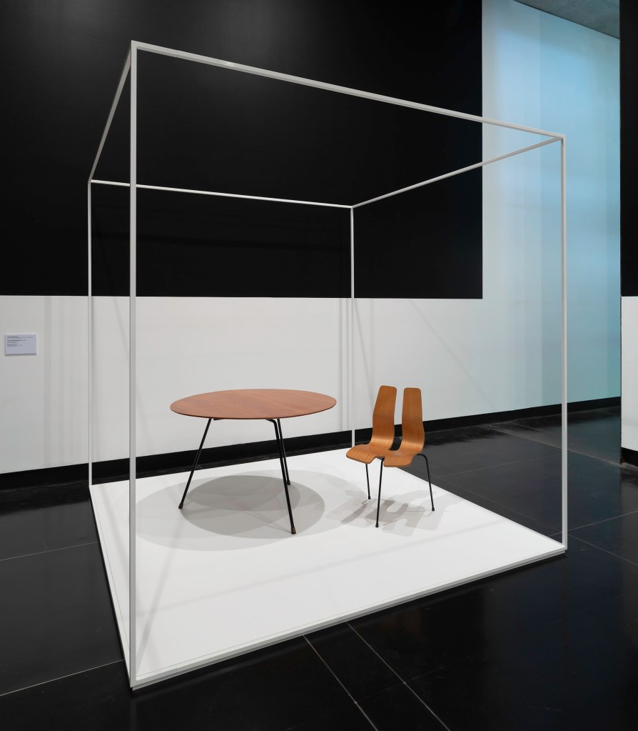 Installation view of the exhibition 'Clement Meadmore: The art of mid-century design' at the Ian Potter Museum of Art, Melbourne
