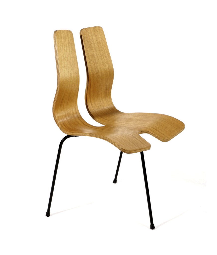 Clement Meadmore (Australian, 1929-2005) 'Three-legged plywood chair' 1955