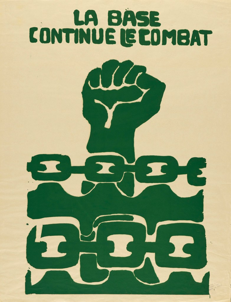 Atelier Populaire. 'La base continue le combat' 1968
