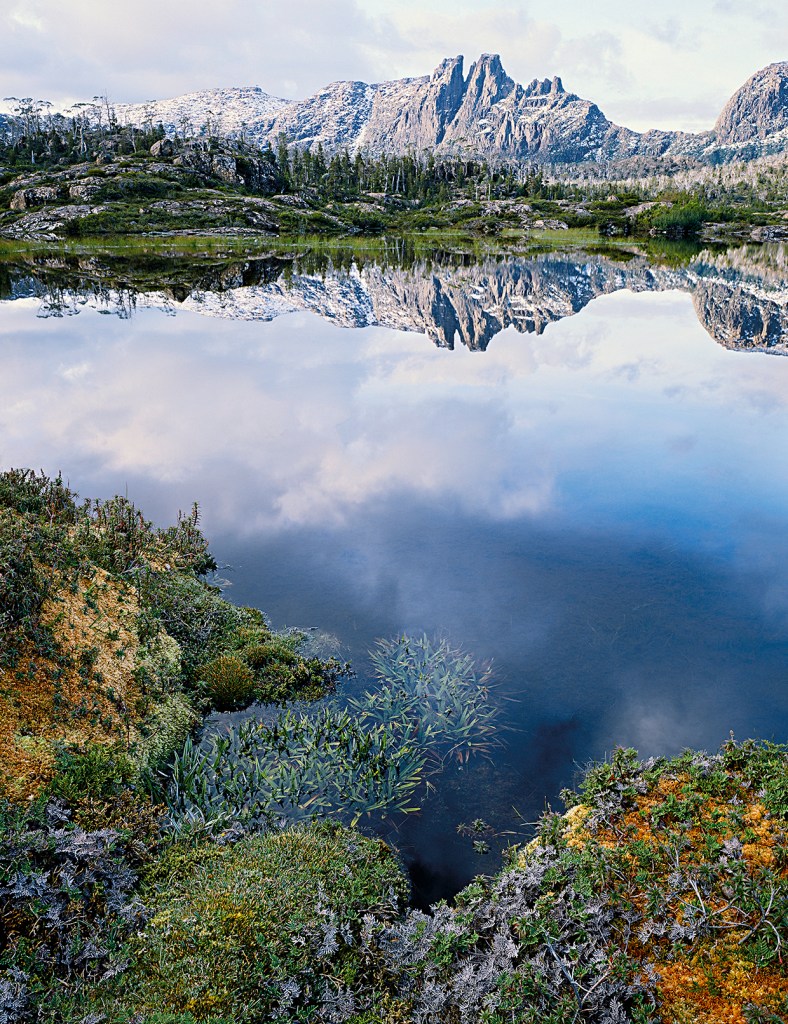 Peter Dombrovskis (Australian born Germany, 1945-1996) 'Mount Geryon from the Labyrinth, Du Cane Range, Tasmania' 1986 from the exhibition 'Dombrovskis: journeys into the wild' at Monash Gallery of Art, Wheelers Hill, Melbourne, March - May, 2019