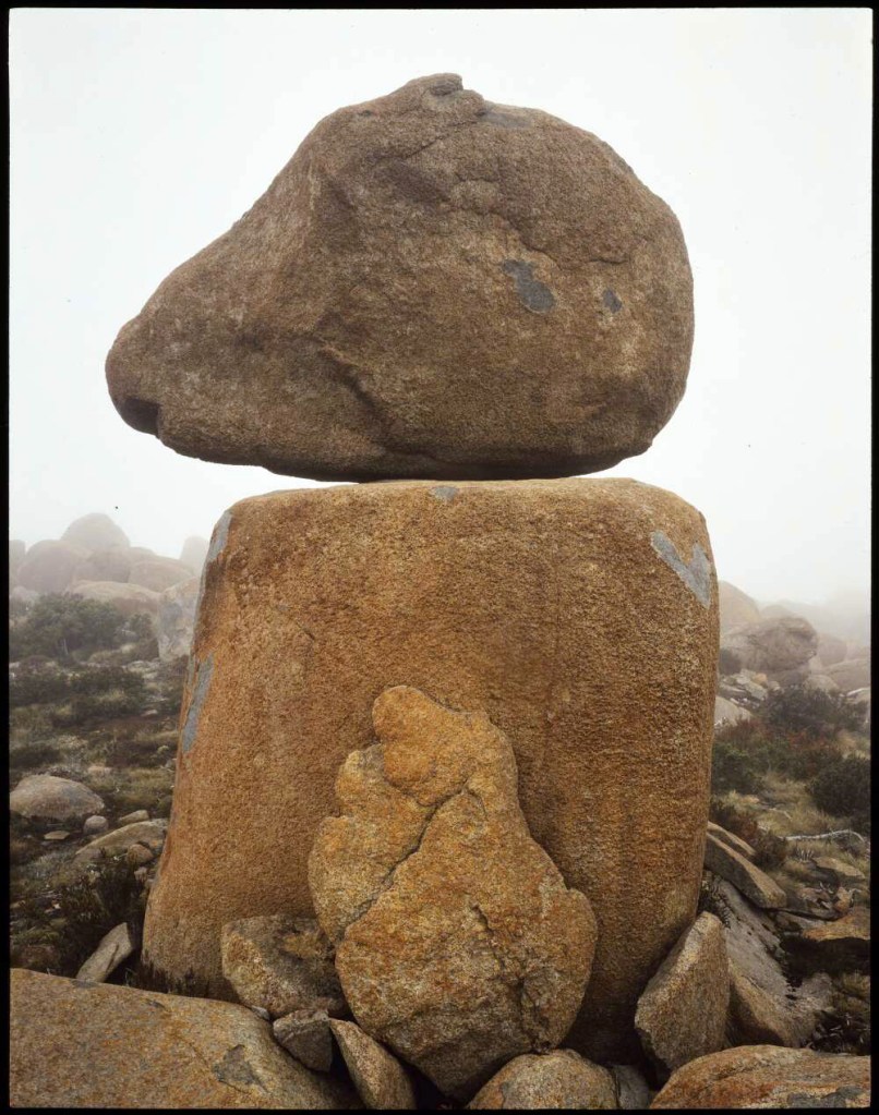 Peter Dombrovskis (Australian born Germany, 1945-1996) 'The rocking stone, south Mount Wellington, Tasmania' 1995