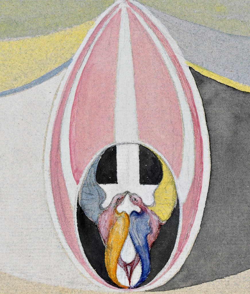 Hilma af Klint (Swedish, 1862-1944) 'Tree of Knowledge, No. 5' (Kunskapens träd, nr 5) 1915 (detail)