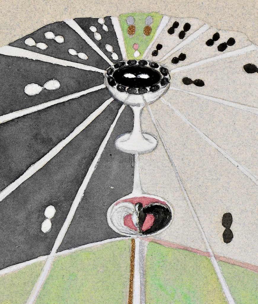 Hilma af Klint (Swedish, 1862-1944) 'Tree of Knowledge, No. 5' (Kunskapens träd, nr 5) 1915 (detail)