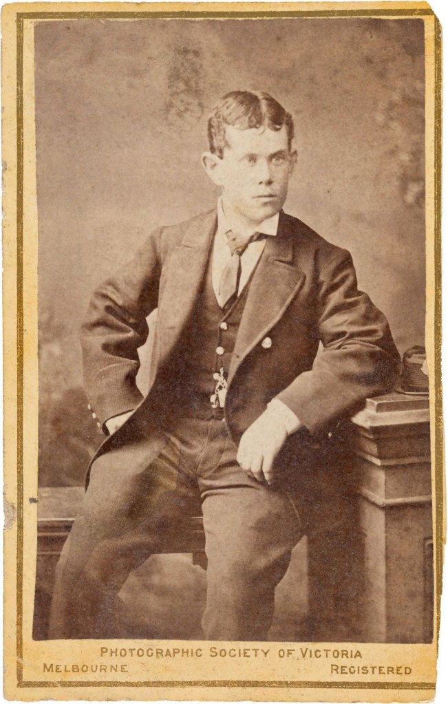 The Photographic Society of Victoria, Melbourne. 'Thomas Pearce (age 18 in 1878)' c. 1878 from the exhibition 'Carte-o-mania!' at the National Portrait Gallery, Canberra, Australia, Nov 2018 - April 2019