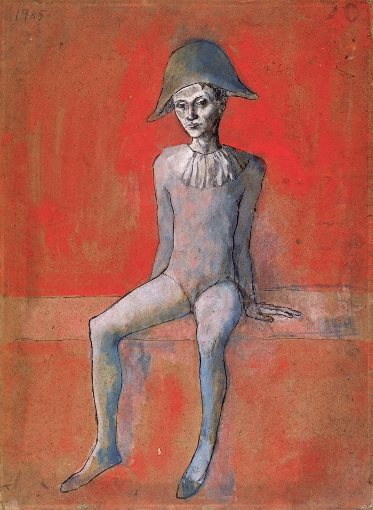 Pablo Picasso (Spanish, 1881-1973) 'Arlequin assis sur fond rouge' 1905 Pablo Picasso (Spanish, 1881-1973) 'Arlequin assis sur fond rouge' 1905
