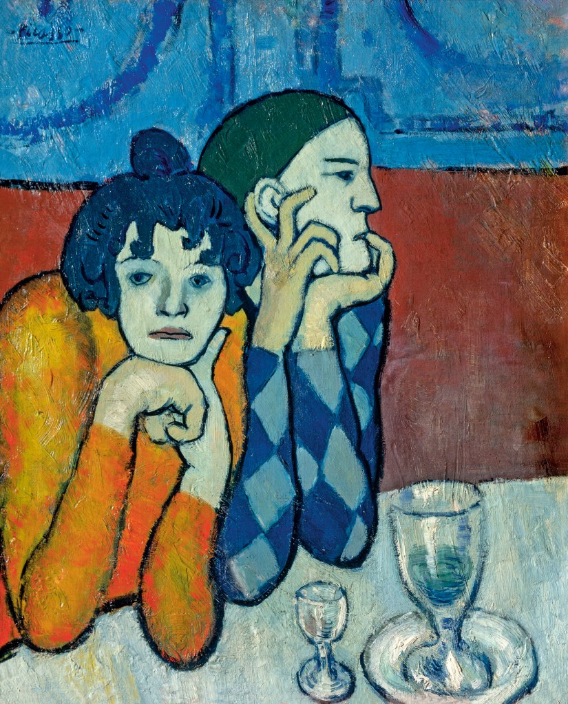 Pablo Picasso (Spanish, 1881-1973) 'Arlequin et sa compagne' (Harlequin and his companion) 1901 Pablo Picasso (Spanish, 1881-1973) 'Arlequin et sa compagne' (Harlequin and his companion) 1901