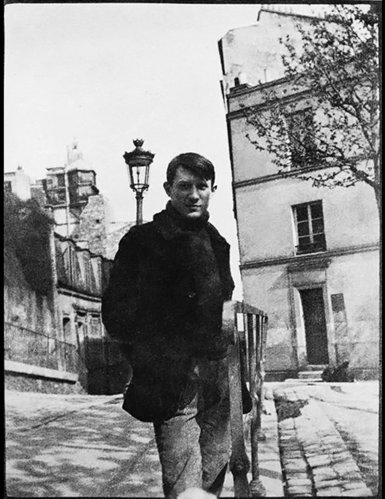 Anonymous photographer. 'Pablo Picasso on Place Ravignan, Montmartre, Paris' 1904 Anonymous photographer. 'Pablo Picasso on Place Ravignan, Montmartre, Paris' 1904