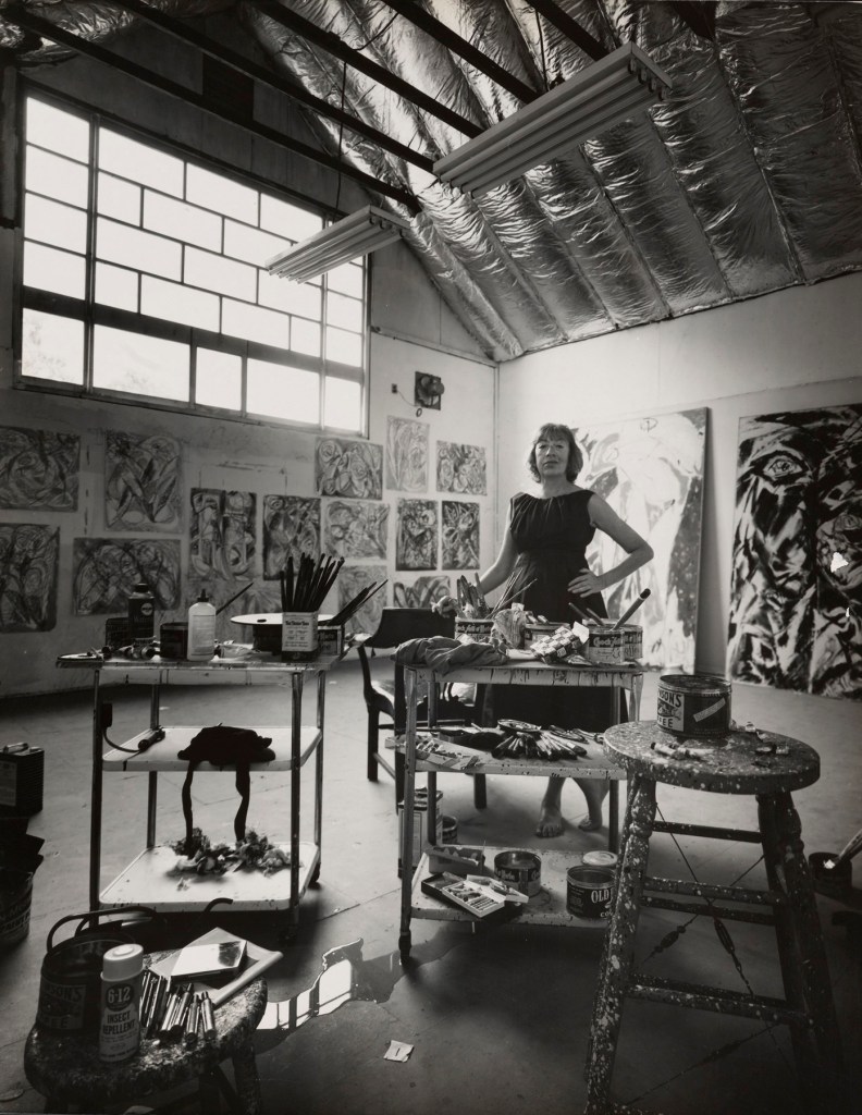 Hans Namuth (German, 1915-1990) 'Lee Krasner in her studio in the barn, Springs' 1962 Hans Namuth (German, 1915-1990) 'Lee Krasner in her studio in the barn, Springs' 1962