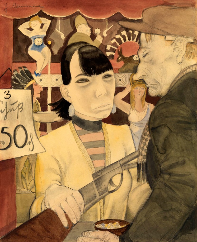 Jeanne Mammen (German, 1890-1976) 'At the Shooting Gallery' 1929 Jeanne Mammen (German, 1890-1976) 'At the Shooting Gallery' 1929