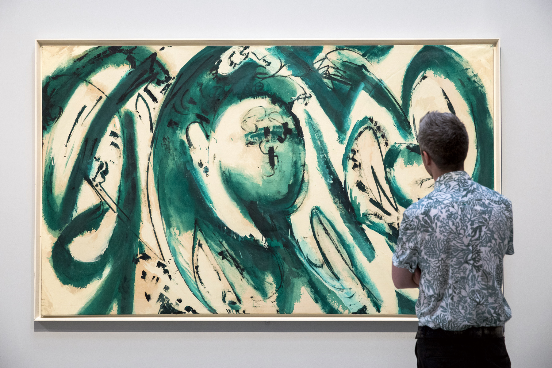 Installation view of the exhibition 'Lee Krasner: Living Colour' showing the work 'Portrait in Green' 1969 Installation view of the exhibition 'Lee Krasner: Living Colour' showing the work 'Portrait in Green' 1969