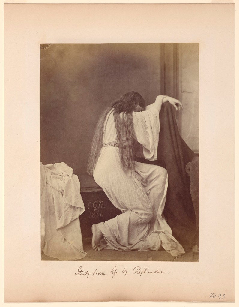 Oscar G. Rejlander (British born Sweden, 1813-1875) 'Grief (Hidden Her Face, Yet Visible Her Anguish)' 1864