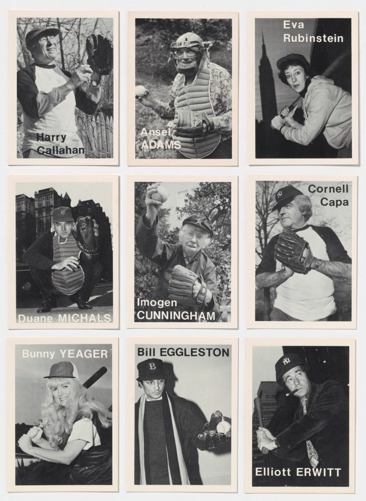 Mike Mandel (American, b. 1950) 'Baseball-Photographer Trading Cards' (front and verso) 1975