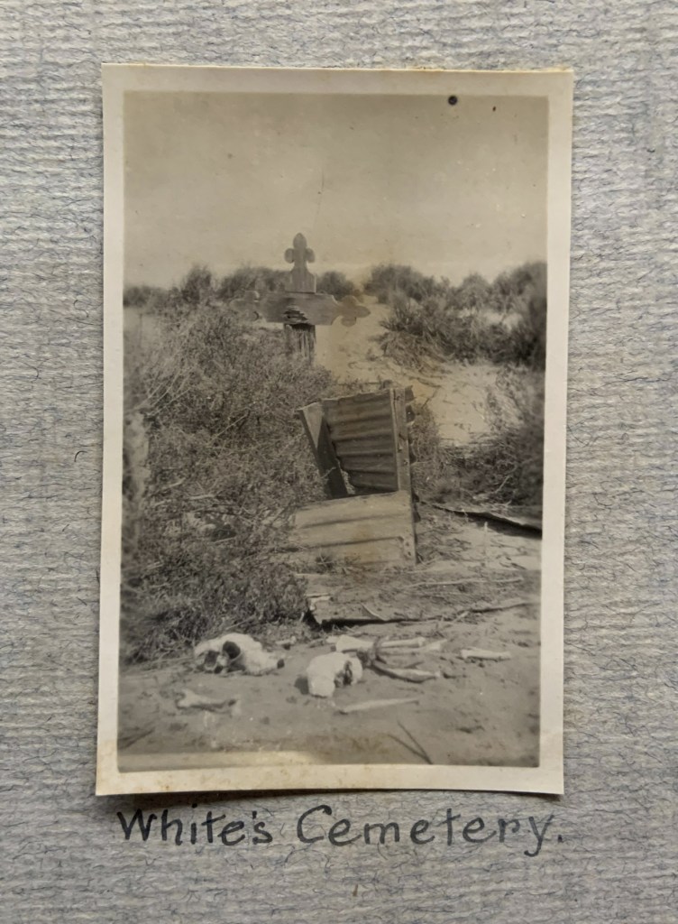 "White's Cemetery," 1923 in John "Jack" Riverstone Faviell 1922-1933 photo album