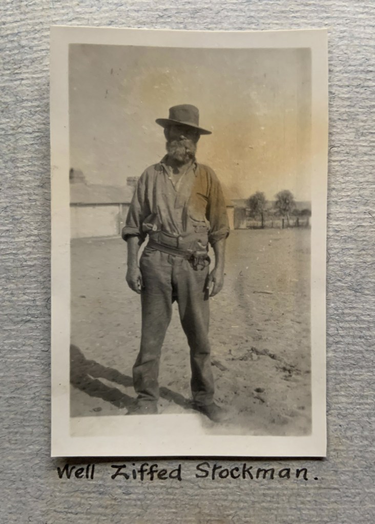 "Well Ziffed Stockman," in John "Jack" Riverstone Faviell 1922-1933 photo album