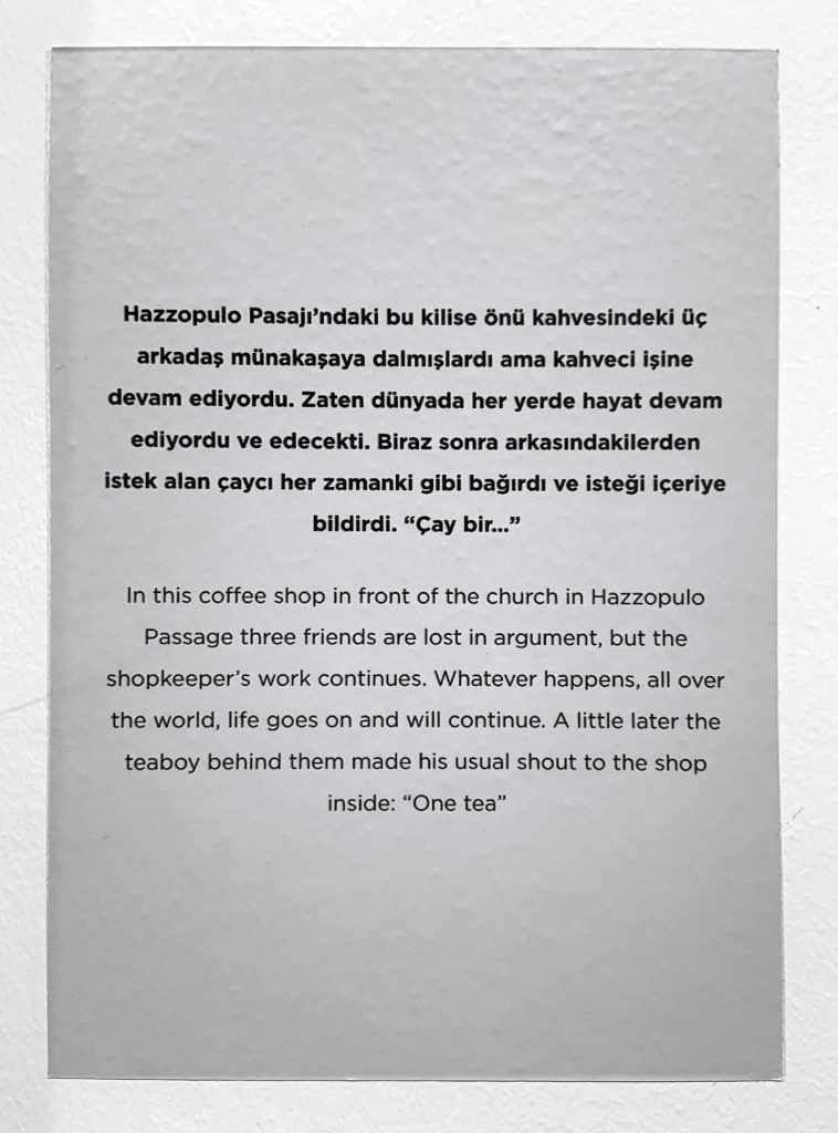 Wall text from the exhibition 'Ara Güler: Two Archives, One Selection: Tracing Ara Güler's Footsteps in Istanbul' at the Istanbul Museum of Modern Art