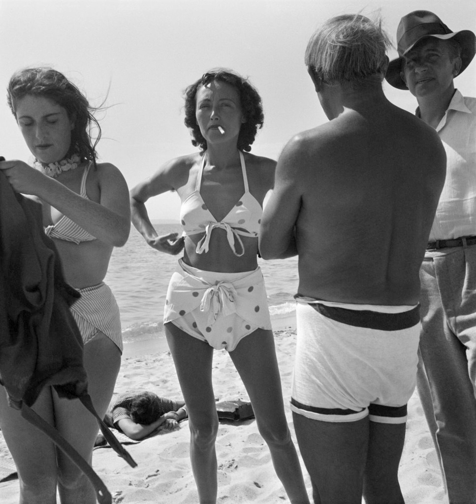 Eileen Agar (1899-1991) 'Photograph of Dora Maar, Nusch Éluard, Pablo Picasso and Paul Éluard on the beach' September 1937 Eileen Agar (1899-1991) 'Photograph of Dora Maar, Nusch Éluard, Pablo Picasso and Paul Éluard on the beach' September 1937