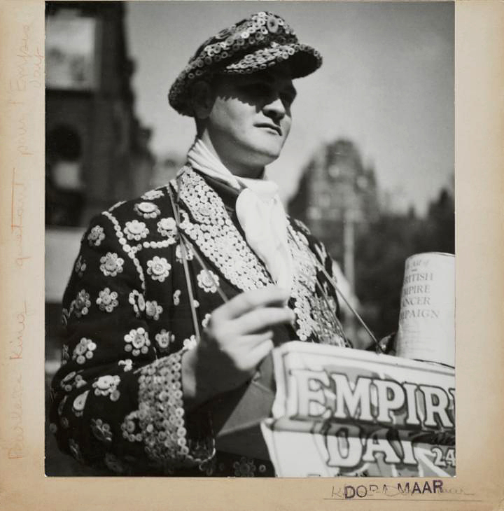 Dora Maar (French, 1907-1997) 'Pearly King collecting money for the Empire Day' 1935 Dora Maar (French, 1907-1997) 'Pearly King collecting money for the Empire Day' 1935