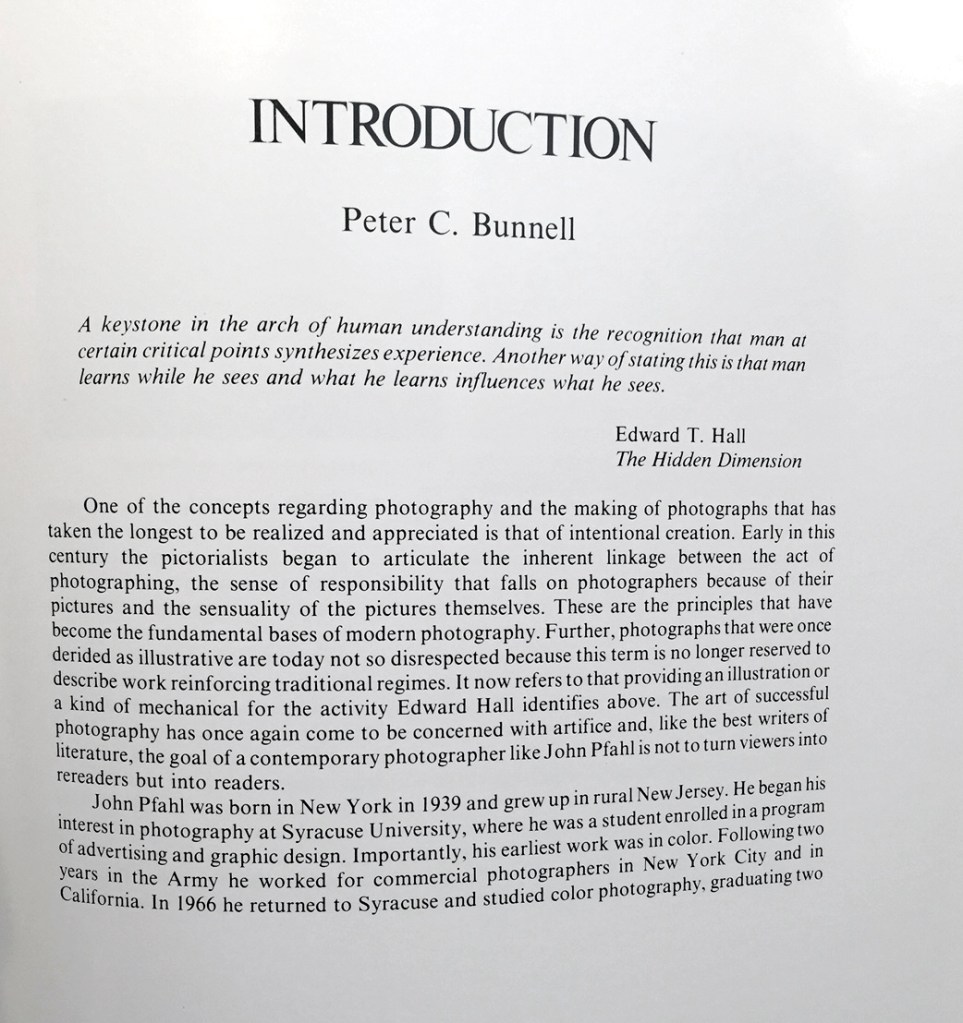 Peter C. Bunnell. "Introduction," from James Alinder (ed.,). 'Altered Landscapes: The Photographs of John Pfahl (Untitled Series, No. 26)'