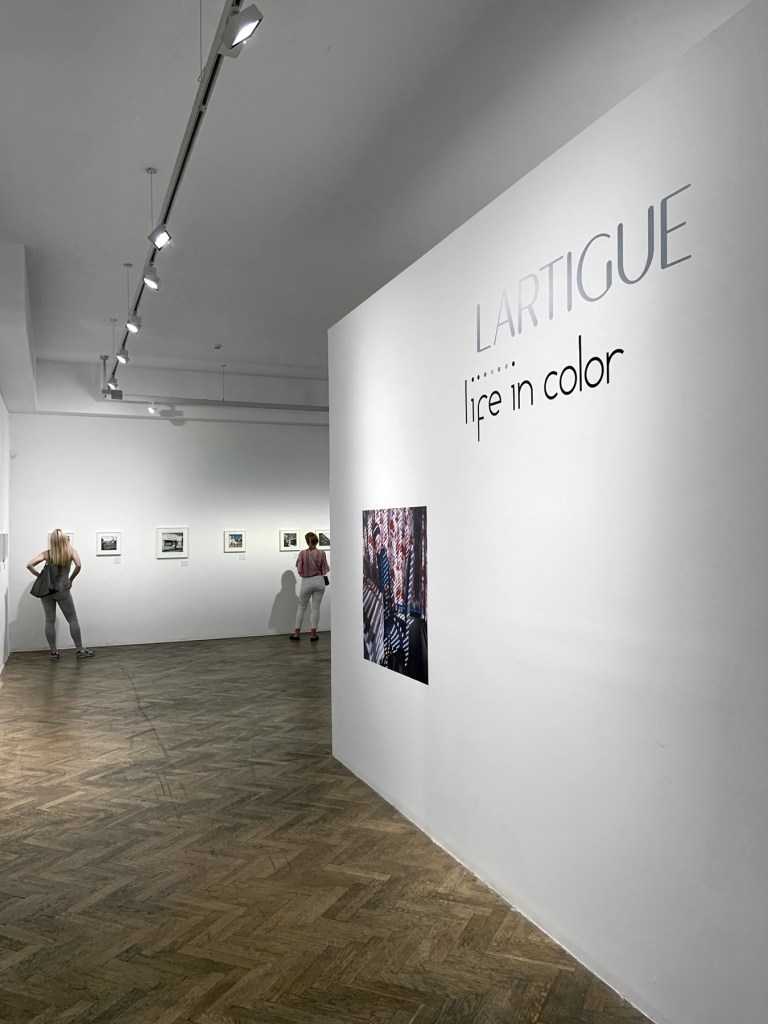 Installation view of the exhibition 'Lartigue: Life in Color' at the Robert Capa Contemporary Photography Center, Budapest