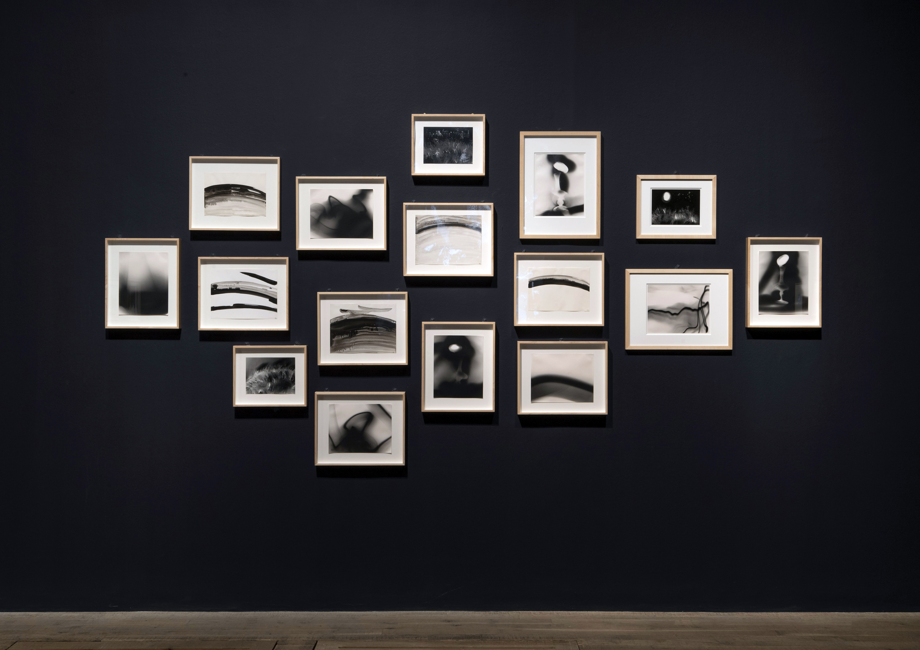 Installation view of the exhibition 'Dora Maar' at Tate Modern, 2019 showing Maar's paintings and photograms from the 1950s-1980s Installation view of the exhibition 'Dora Maar' at Tate Modern, 2019 showing Maar's paintings and photograms from the 1950s-1980s