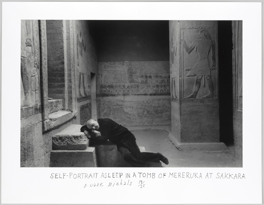 Duane Michals (American, b. 1932) 'Self-Portrait Asleep in a Tomb of Mereruka Sakkara' 1978