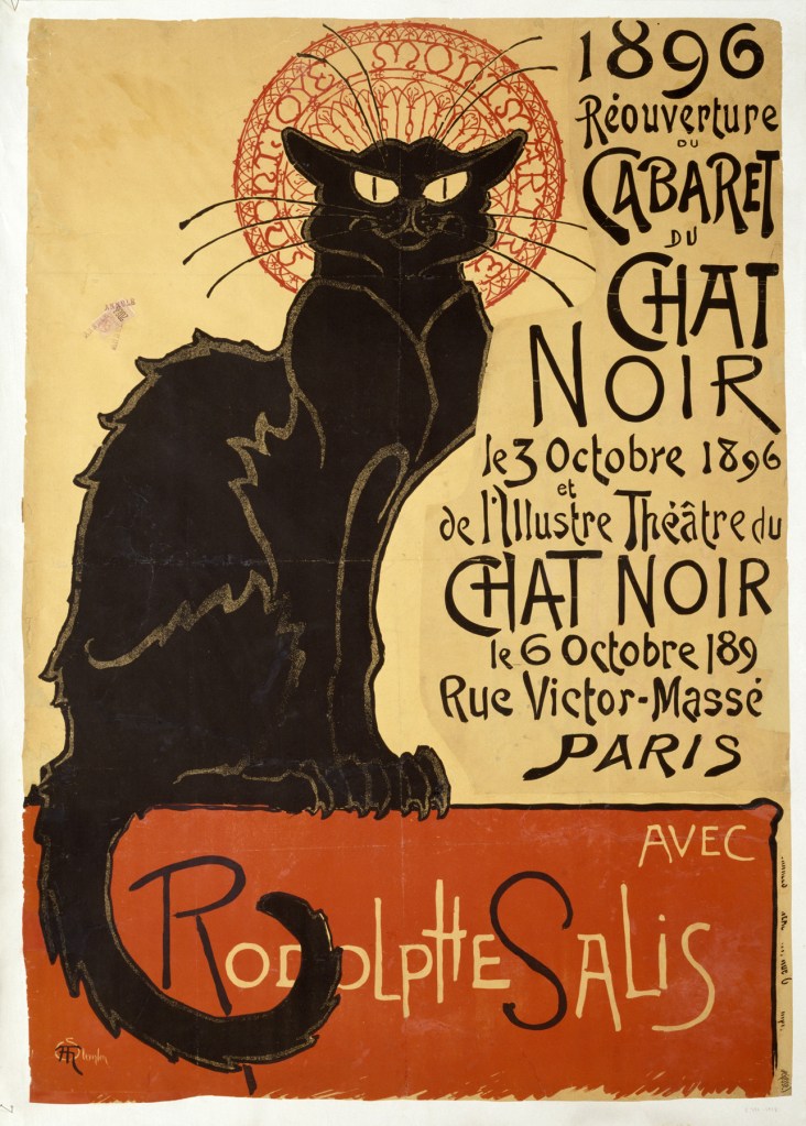 Théophile-Alexandre Steinlen (Swiss-born French, 1859-1923) 'Réouverture du cabaret du Chat Noir' (Reopening of the Chat Noir Cabaret) 1896 Théophile-Alexandre Steinlen (Swiss-born French, 1859-1923) 'Réouverture du cabaret du Chat Noir' (Reopening of the Chat Noir Cabaret) 1896