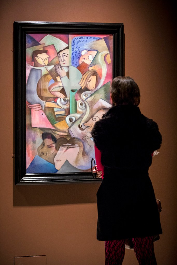 Installation view of the exhibition Into the Night: Cabarets and Clubs in Modern Art at the Barbican Art Gallery showing Ramón Alva de la Canal's painting 'El Café de Nadie' (Nobody's Café), c. 1970 Installation view of the exhibition Into the Night: Cabarets and Clubs in Modern Art at the Barbican Art Gallery showing Ramón Alva de la Canal's painting 'El Café de Nadie' (Nobody's Café), c. 1970