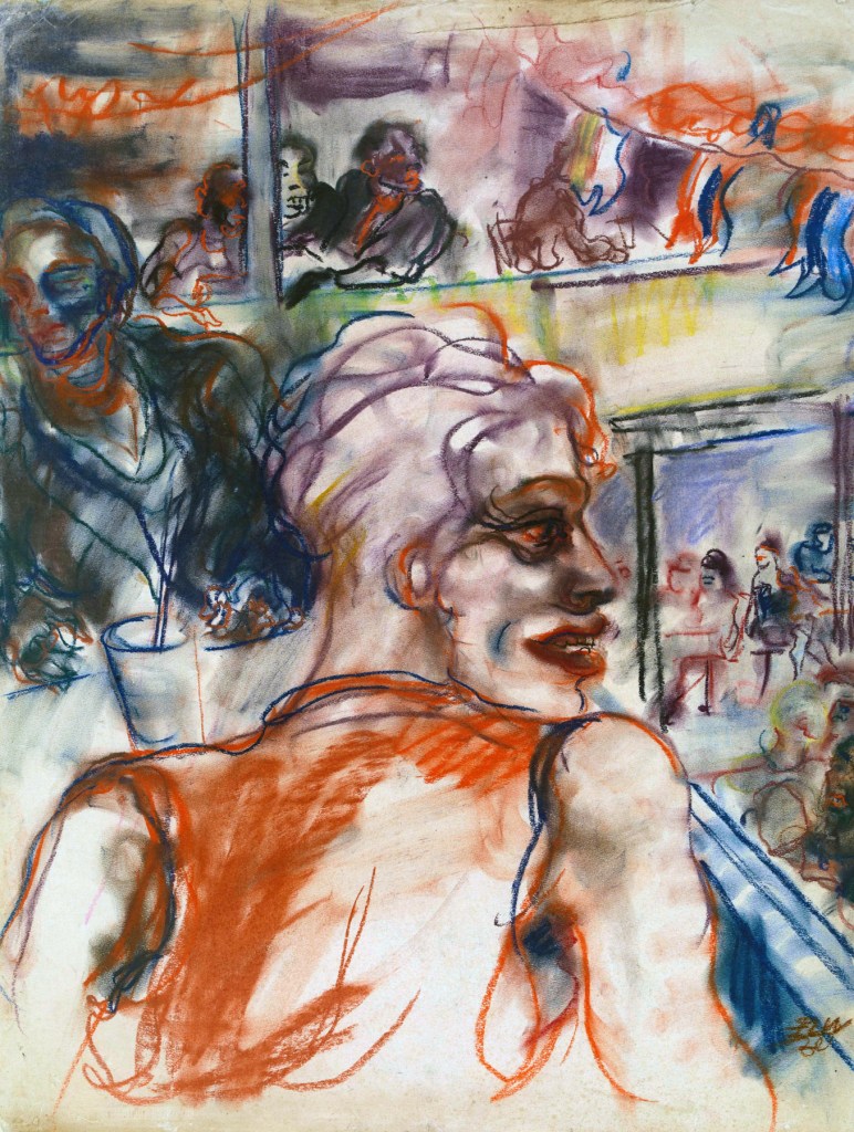 Elfriede Lohse-Wächtler (German, 1899-1940) 'Ausblick im Nachtlokal' (View of a Nightclub) 1930 Elfriede Lohse-Wächtler (German, 1899-1940) 'Ausblick im Nachtlokal' (View of a Nightclub) 1930