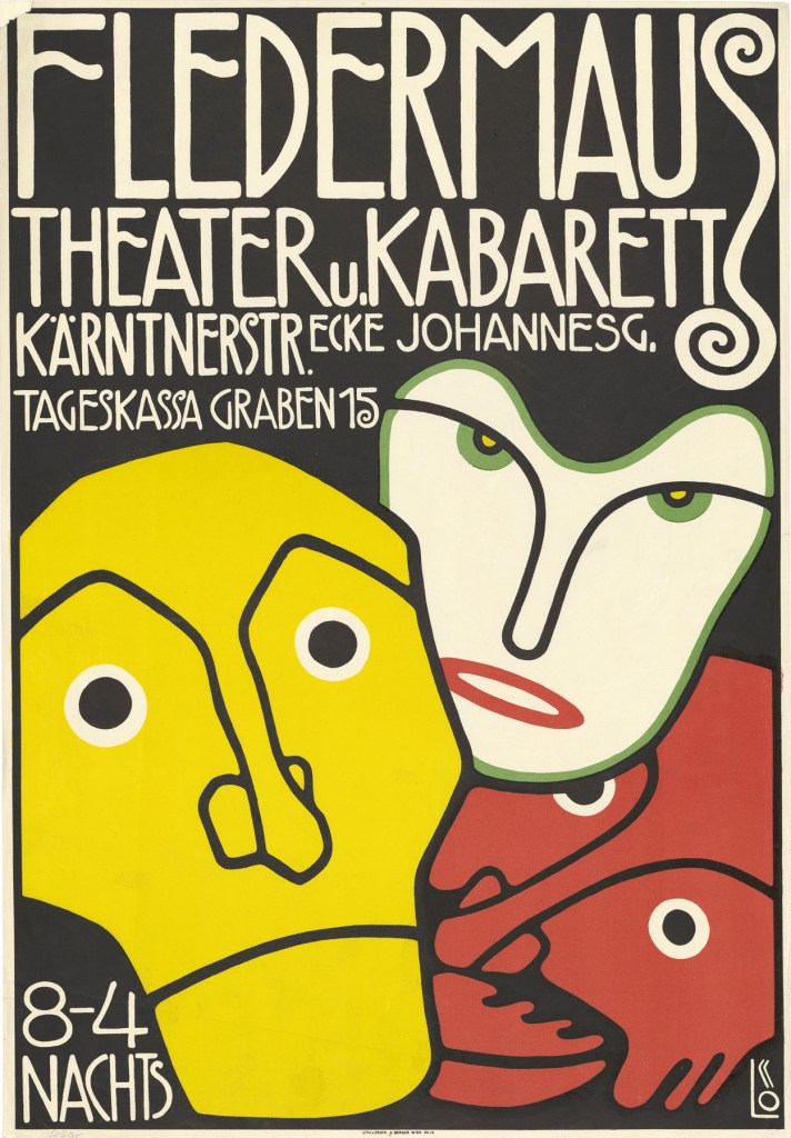 Bertold Löffler (Austrian, 1874-1960) 'Poster for the Cabaret Fledermaus' 1907 Bertold Löffler (Austrian, 1874-1960) 'Poster for the Cabaret Fledermaus' 1907