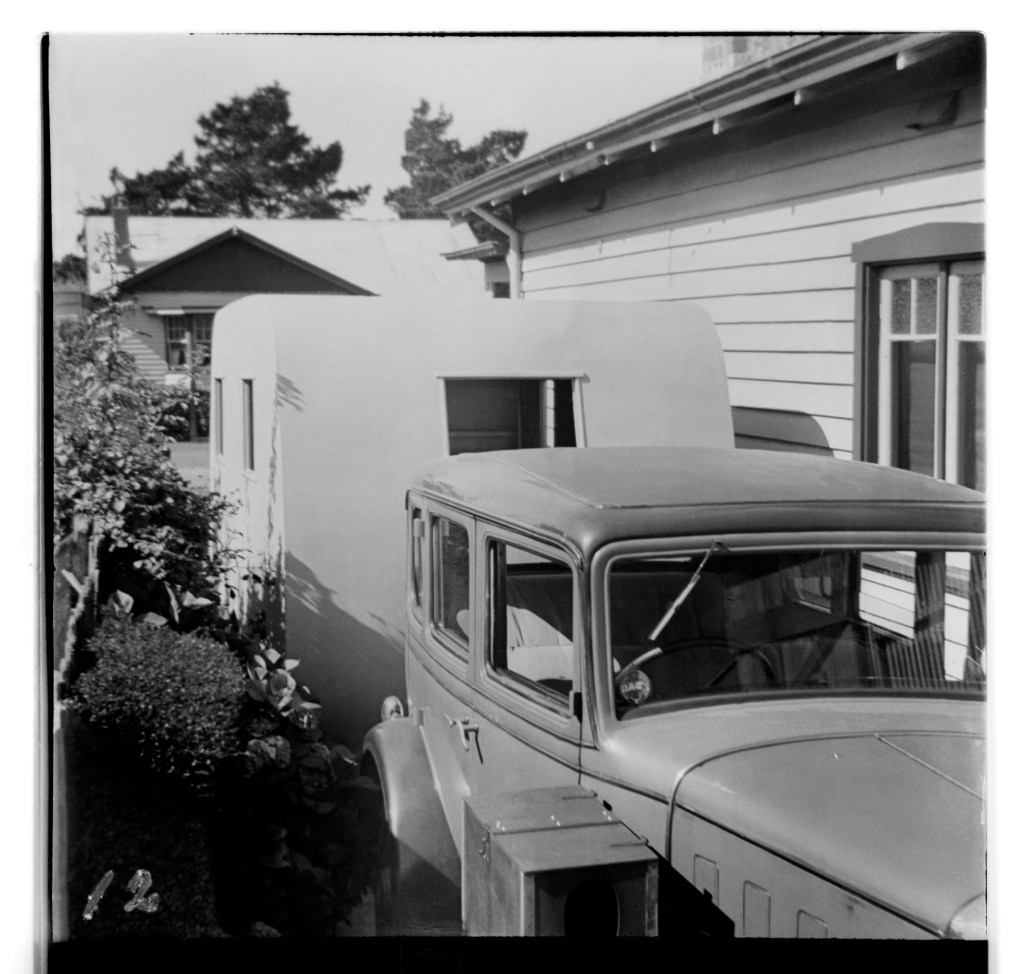 Unknown photographer (Australian) 'Untitled (1932 Chevrolet and caravan)' 1946-47