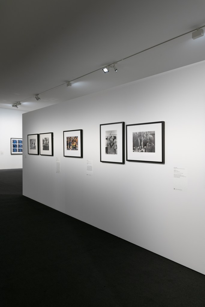 Installation view of the exhibition 'Dressing Up' at the Monash Gallery of Art, Melbourne showing the work of Jeff Carter and Rennie Ellis