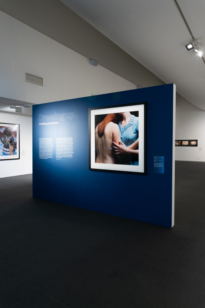 Installation view of the exhibition 'Dressing Up' at the Monash Gallery of Art, Melbourne showing Deborah Paauwe's 'Foreign body' (2004)