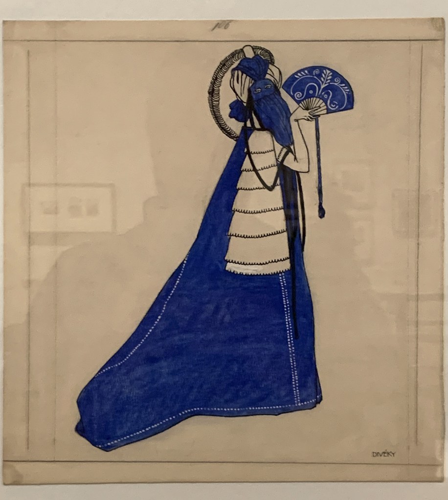 Josef von Divéky (Hungarian, 1887-1951) 'Design for 'Blue Domino'for the Cabaret Fledermaus' 1908 Josef von Divéky (Hungarian, 1887-1951) 'Design for 'Blue Domino'for the Cabaret Fledermaus' 1908