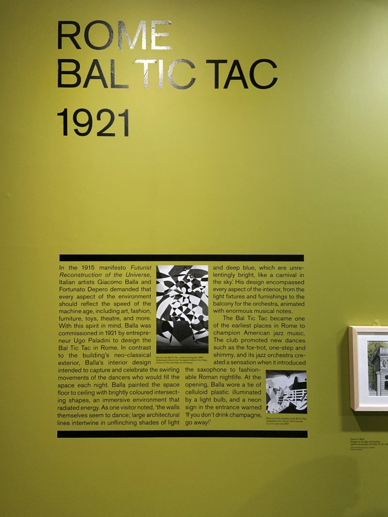 Rome: Bal Tic Tac 1921 wall text from the exhibition 'Into the Night: Cabarets and Clubs in Modern Art' at the Barbican Art Gallery, London, October 2019 - January 2019 Rome: Bal Tic Tac 1921 wall text from the exhibition 'Into the Night: Cabarets and Clubs in Modern Art' at the Barbican Art Gallery, London, October 2019 - January 2019