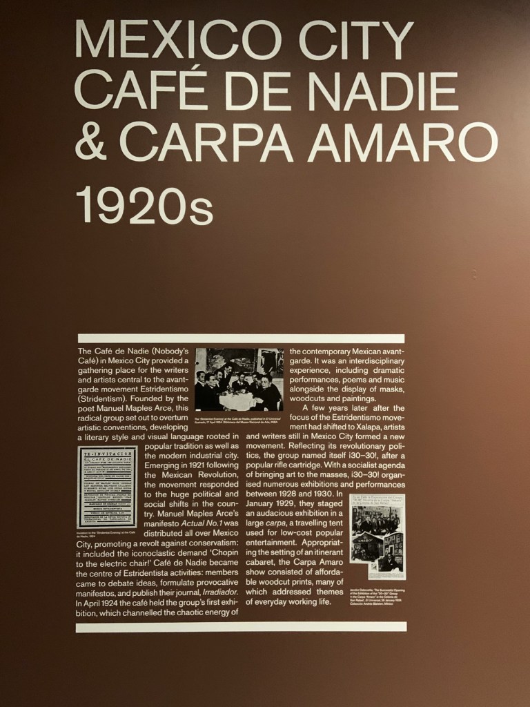 Mexico City: Cafe De Nadie & Carpa Amaro 1920s from the exhibition 'Into the Night: Cabarets and Clubs in Modern Art' at the Barbican Art Gallery, London, October 2019 - January 2019 Mexico City: Cafe De Nadie & Carpa Amaro 1920s from the exhibition 'Into the Night: Cabarets and Clubs in Modern Art' at the Barbican Art Gallery, London, October 2019 - January 2019