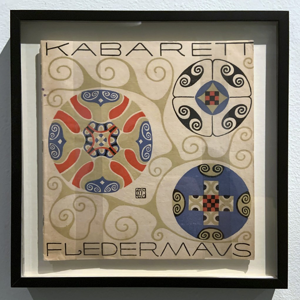 Carl Otto Czeschka (Austrian, 1878-1960) (design) 'First programme for the Cabaret Fledermaus' (installation view) Carl Otto Czeschka (Austrian, 1878-1960) (design) 'First programme for the Cabaret Fledermaus' (installation view)