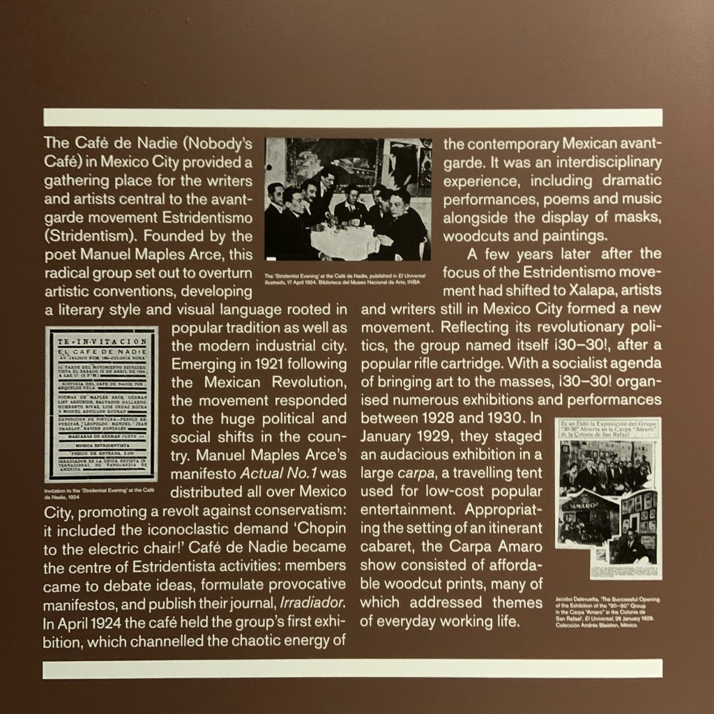 Mexico City: Cafe De Nadie & Carpa Amaro 1920s from the exhibition 'Into the Night: Cabarets and Clubs in Modern Art' at the Barbican Art Gallery, London, October 2019 - January 2019 Mexico City: Cafe De Nadie & Carpa Amaro 1920s from the exhibition 'Into the Night: Cabarets and Clubs in Modern Art' at the Barbican Art Gallery, London, October 2019 - January 2019