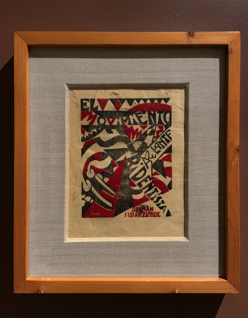 Ramón Alva de la Canal (Mexican, 1892-1985) 'El movimiento estridentista' (The Stridentist Movement) 1926 (installation view) Ramón Alva de la Canal (Mexican, 1892-1985) 'El movimiento estridentista' (The Stridentist Movement) 1926 (installation view)