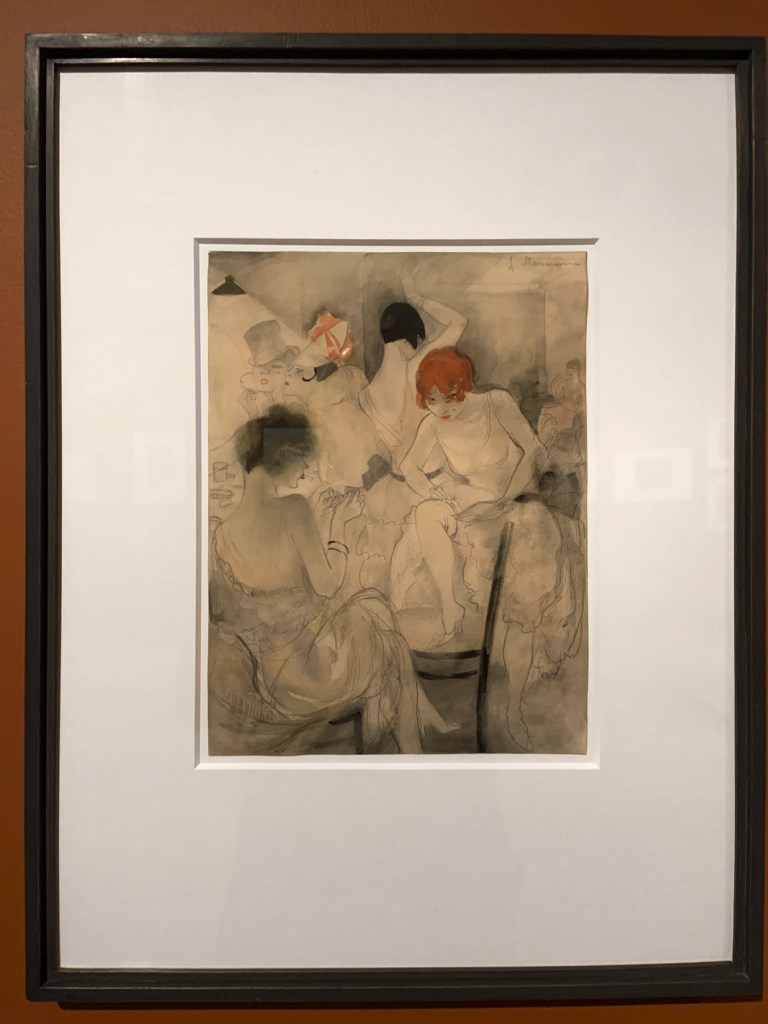 Jeanne Mammen (German, 1890-1976) 'Untitled (Vor dem Auftritt)' (Before the Performance) c. 1928 (installation view) Jeanne Mammen (German, 1890-1976) 'Untitled (Vor dem Auftritt)' (Before the Performance) c. 1928 (installation view)